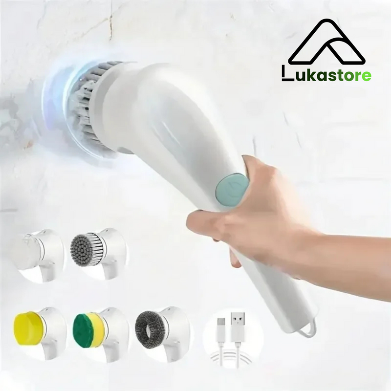 Escova de Limpeza Elétrica Multifuncional 5 em 1 para Banheiro e Utensílios de Limpeza de Cozinha