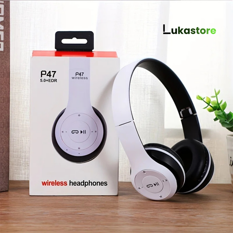 Fone P47 Bluetooth 5.0 – Dobrável, Estiloso e com Graves Potentes!