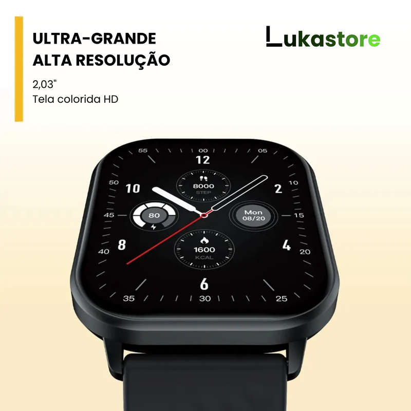 Zeblaze GTS 3 Smartwatch — Tela Ultra HD 2.03”  Chamadas por Voz e +100 Modos Esportivos!
