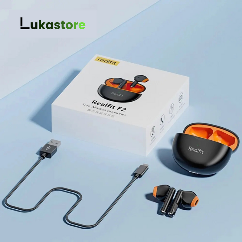 Fone de Ouvido Bluetooth Realfit F2 – Qualidade HIFI, Som Imersivo e Conforto Sem Fios!