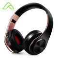 Fone de Ouvido Bluetooth Estéreo Premium – Design Dourado e Conexão Total!