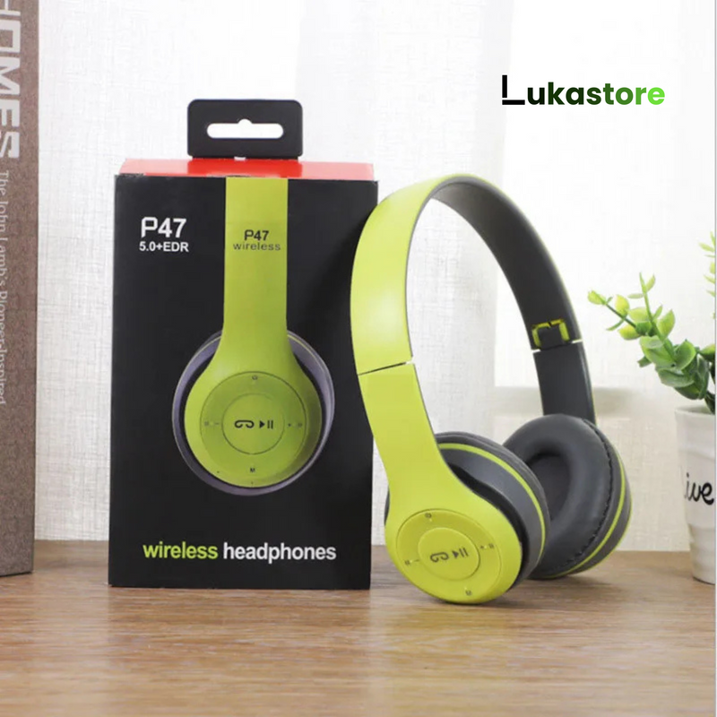 Fone P47 Bluetooth 5.0 – Dobrável, Estiloso e com Graves Potentes!