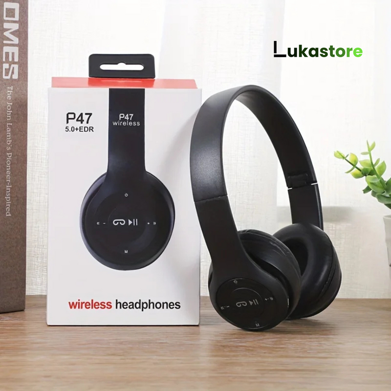 Fone P47 Bluetooth 5.0 – Dobrável, Estiloso e com Graves Potentes!