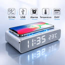 Carregador Sem Fio com Relógio Digital e Termômetro 3 em 1