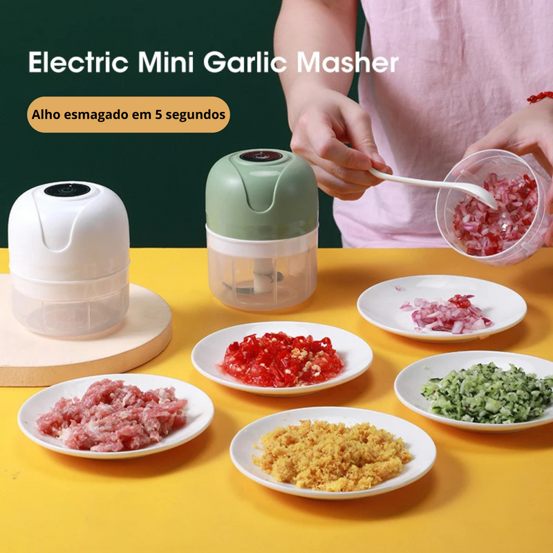 Picador de Alimentos Elétrico Multifuncional – Triturador de Legumes, Carnes e Alho