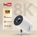 Projetor Inteligente HY300 8K com Android 11 – WiFi 6, Bluetooth 5.4 e Cinema em Casa