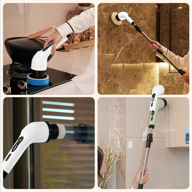 Escova de Limpeza 9 em 1 Elétrica Giratória – Multiuso