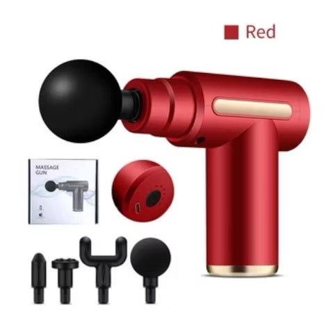 Massageador Elétrico Profissional – Alívio Muscular com 6 Níveis e 4 Ponteiras