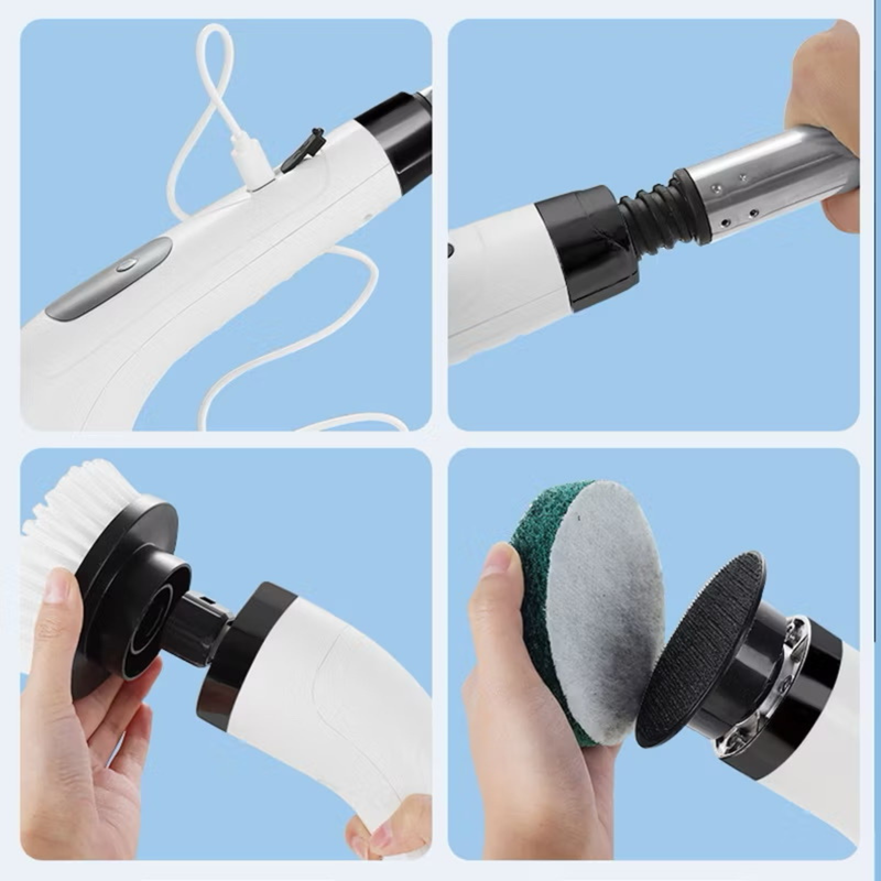 Escova de Limpeza 9 em 1 Elétrica Giratória – Multiuso