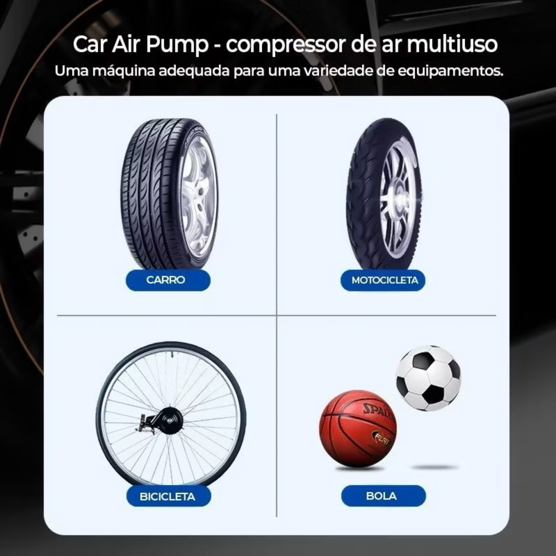Bomba de Ar Elétrica Mini Portátil – Inflator Rápido