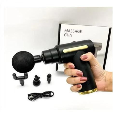 Massageador Elétrico Profissional – Alívio Muscular com 6 Níveis e 4 Ponteiras