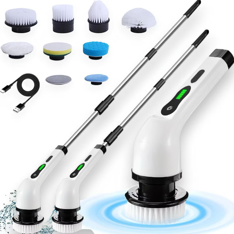 Escova de Limpeza 9 em 1 Elétrica Giratória – Multiuso