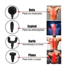 Massageador Elétrico Profissional – Alívio Muscular com 6 Níveis e 4 Ponteiras