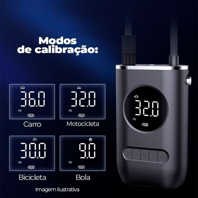 Bomba de Ar Elétrica Mini Portátil – Inflator Rápido